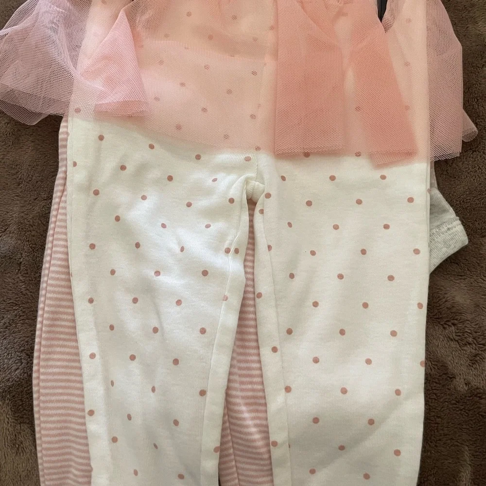 Carter’s Baby Girl 4pc Set – “Little Princess” Bunny Outfit Pink Gray SZ 9M –NWT
